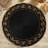 Black Round Beaded Placemat Set with Elegant Gold-Toned Intertwined Border for Dining Table & Christmas Decor