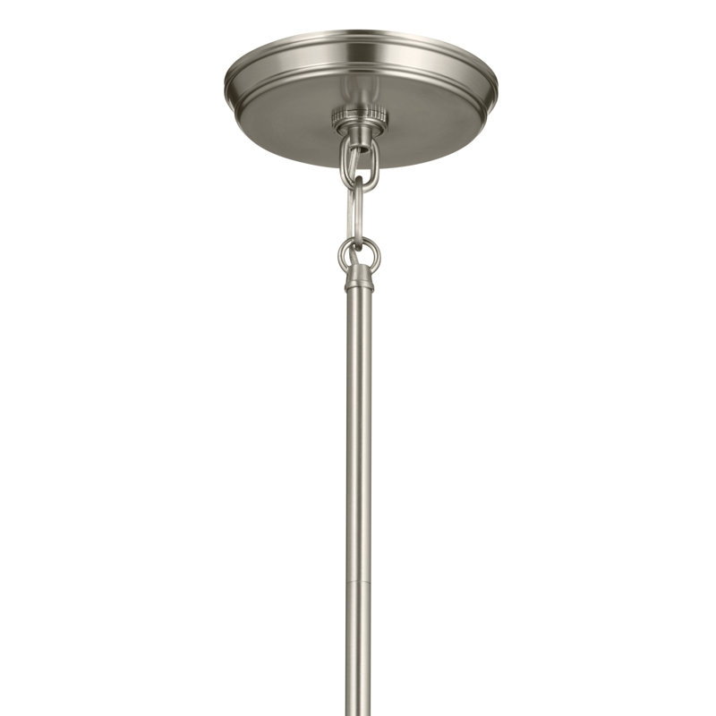 1 - Light Natural Brass Unique/Statement Pendant, Brushed Nickel