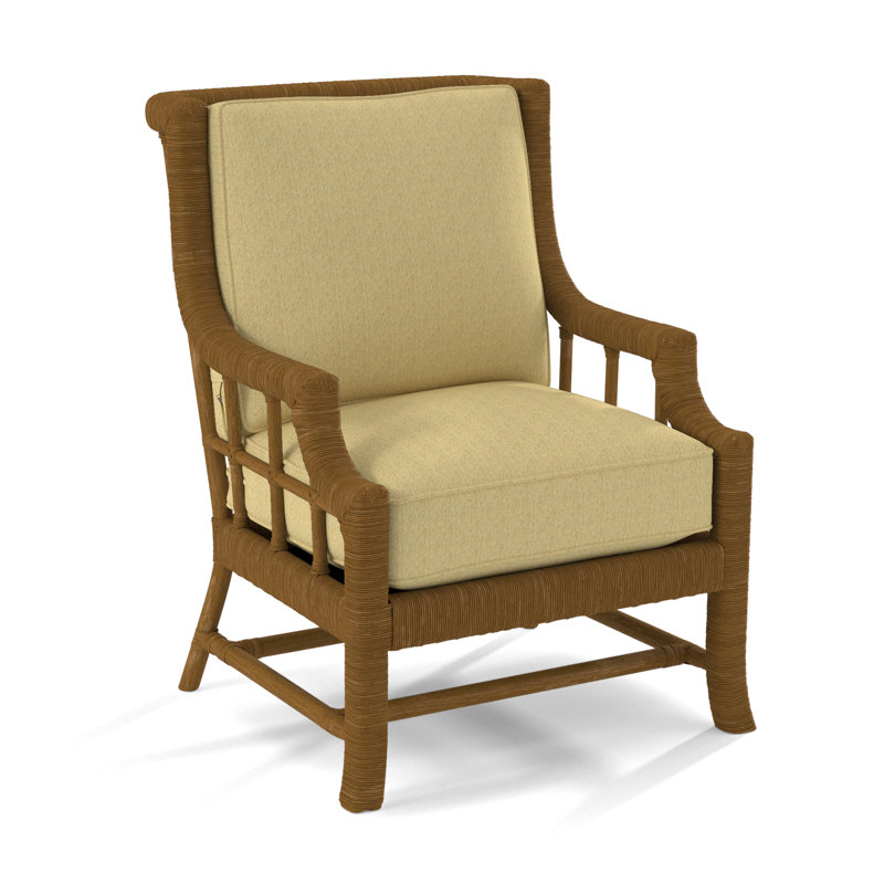 Lafayette Armchair, Havana, White Performance Fabric; 0851-94