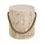 Table d'appoint d'extérieur à grain de bois rustique MGO avec ambiance de bois réaliste et corde tressée simulée - Table de bout intérieure pour la maison, le bureau, le salon et la décoration extérieure