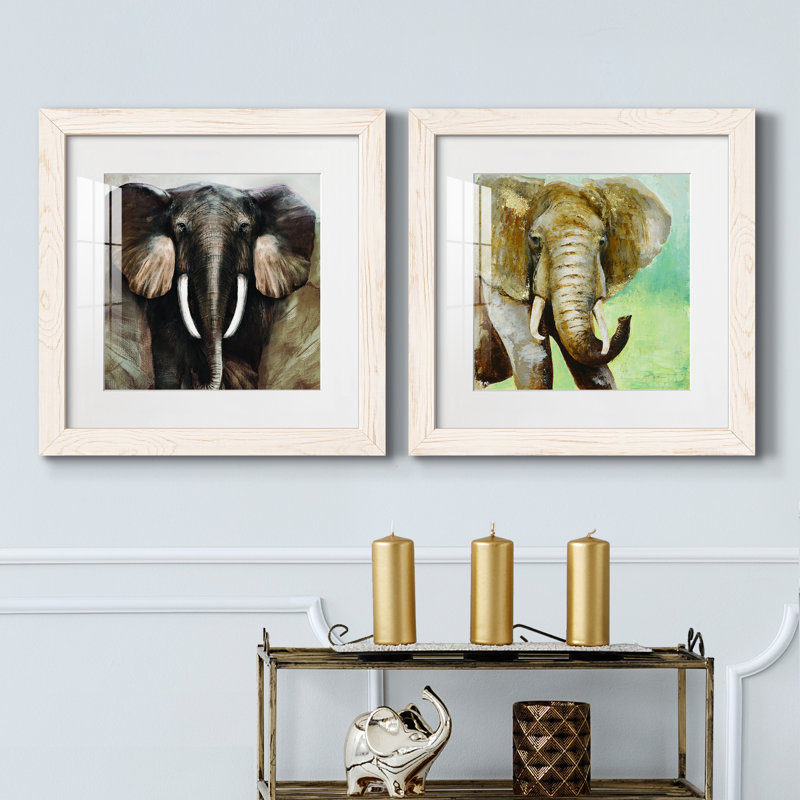 Majestic Encounter - reproduction encadrée de qualité supérieure - prête à être accrochée, H 17 po x l 17 po x P 1 po