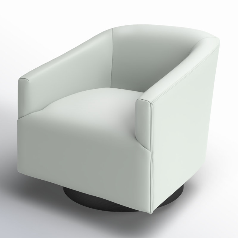 Fauteuil demi-tonneau pivotant en simili cuir Hall, Similicuir gris