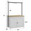 Îlot de cuisine avec rangement 42 po - Chariot de cuisine robuste, îlot de cuisine mobile avec tablettes à 2 niveaux et 5 crochets, comptoir en bois massif pour petits espaces-51716346