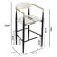 Tabouret de comptoir de 2 tabourets en similicuir beige avec cadre en fer
