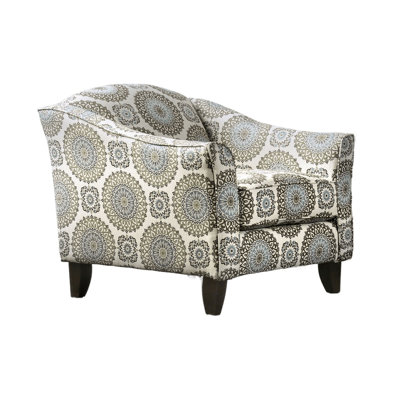35.4" W Transitional Chair, Floral