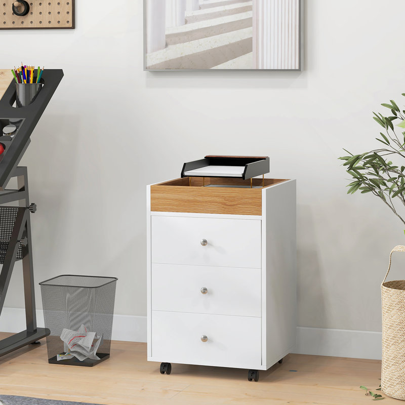 Armoire de rangement à tiroirs pour bureau à domicile, tiroir de bureau sur roulettes avec plateau amovible, support pour imprimante sous le bureau avec rangement,