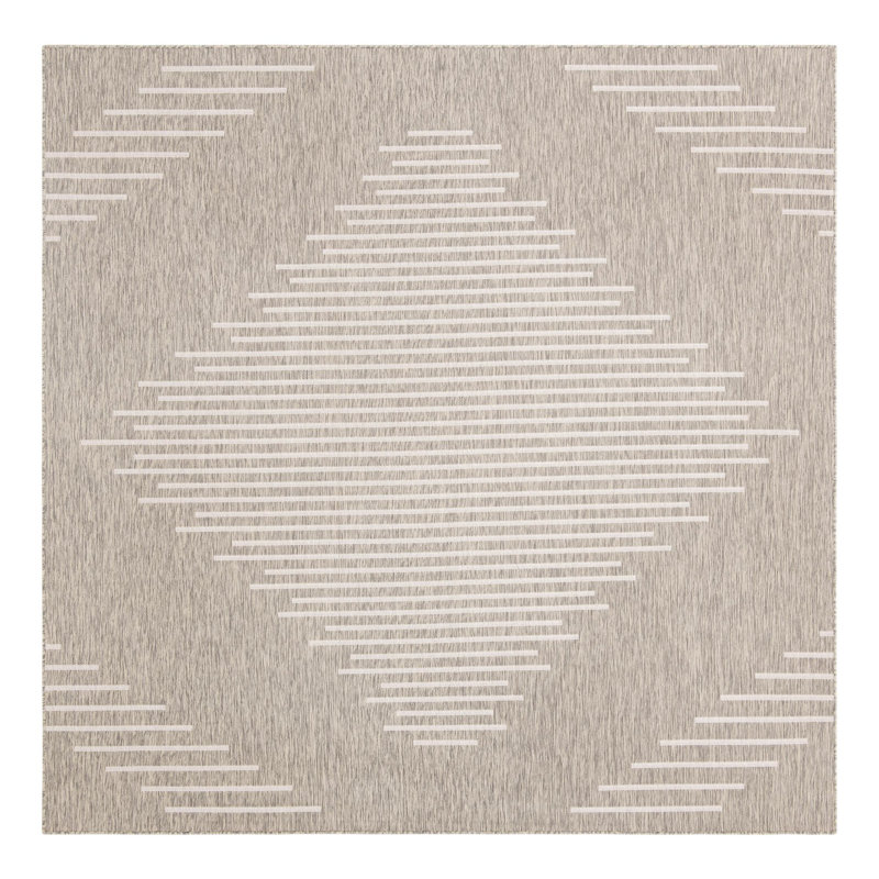 Tapis intérieur / extérieur gris Ava-Mary, Carré 10 pi
