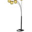 Lampe sur pied de 84 po de hauteur avec finition noire et 4 bras arqués, conception de lustre en cristal
