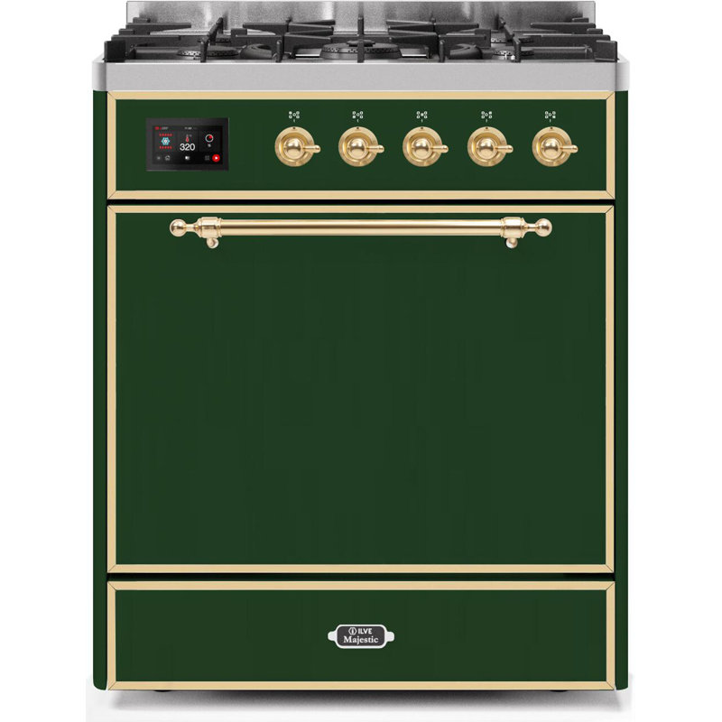 Majestic II 30" 4 cu.ft. Freestanding Dual Fuel with Convection Oven, Glossy Black/Chrome, Liquid Propane