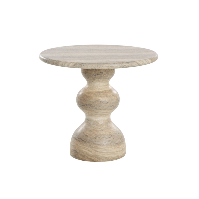 Raul Outdoor Round Bistro Table, Taupe