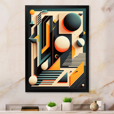 «Retro Elementary Geometrics I», reproduction sur toile encadrée