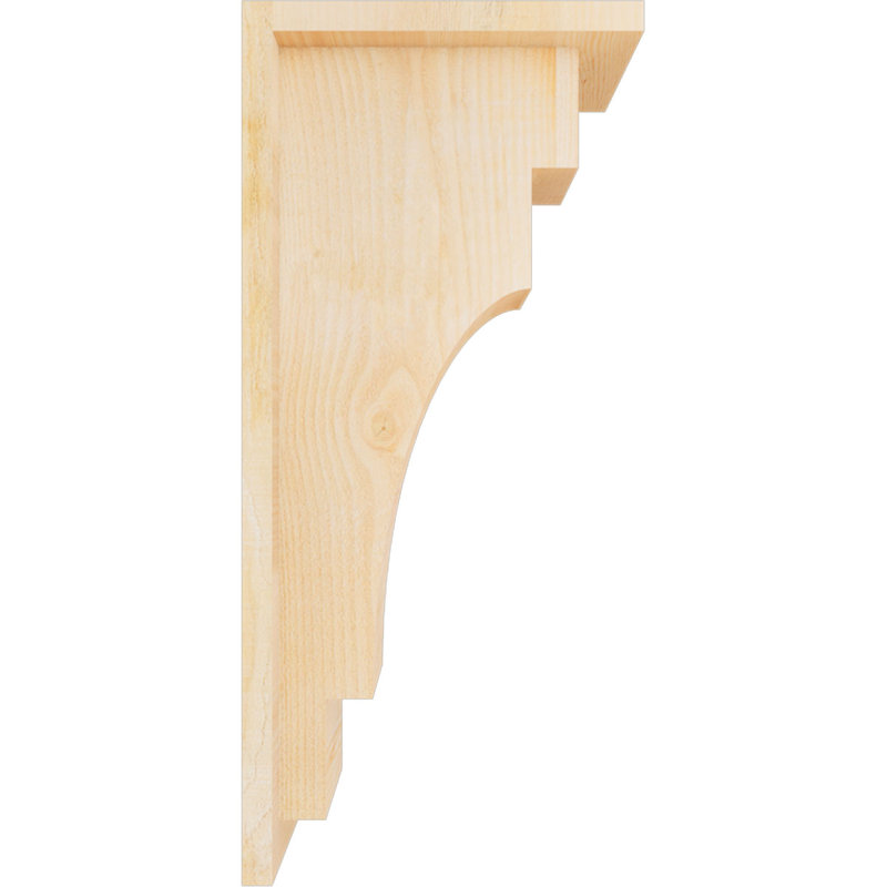 Mediterranean Corbel w/Backplate, 22" H x 6" W x 10" D, Douglas Fir, Rough Sawn