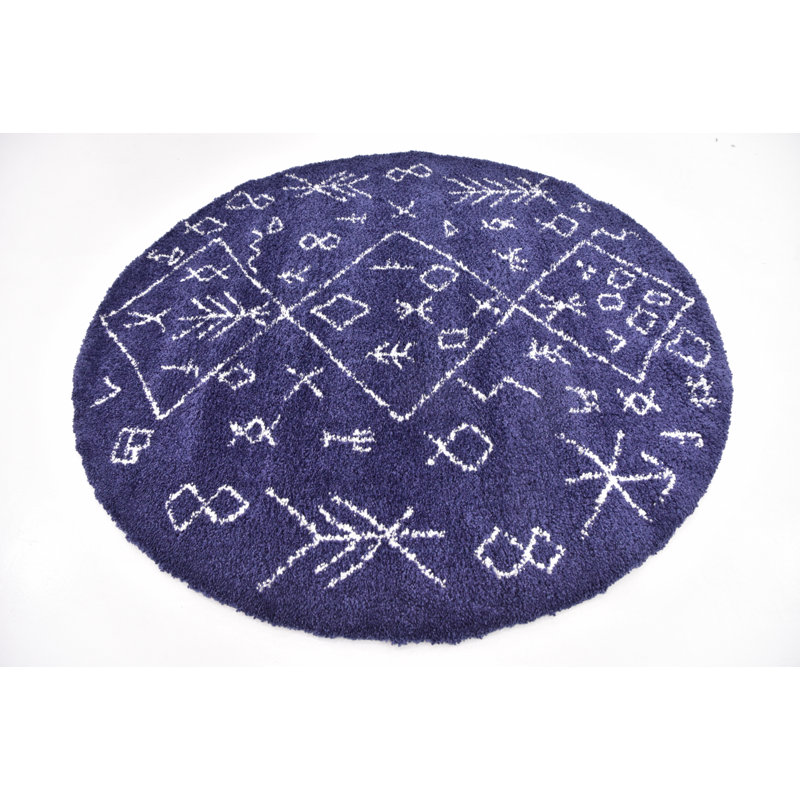 Tapis Jonnye Southwestern, Rond 8 pi, Gris