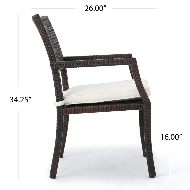 Dolph 6 - Person Wicker Patio Dining Set with Rectangular Table