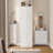 Twin Size Murphy Bed, Foldable into a Cabinet - White