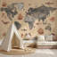 Papier peint carte du monde nautique, décoration murale rétro-1190429057-1190429061