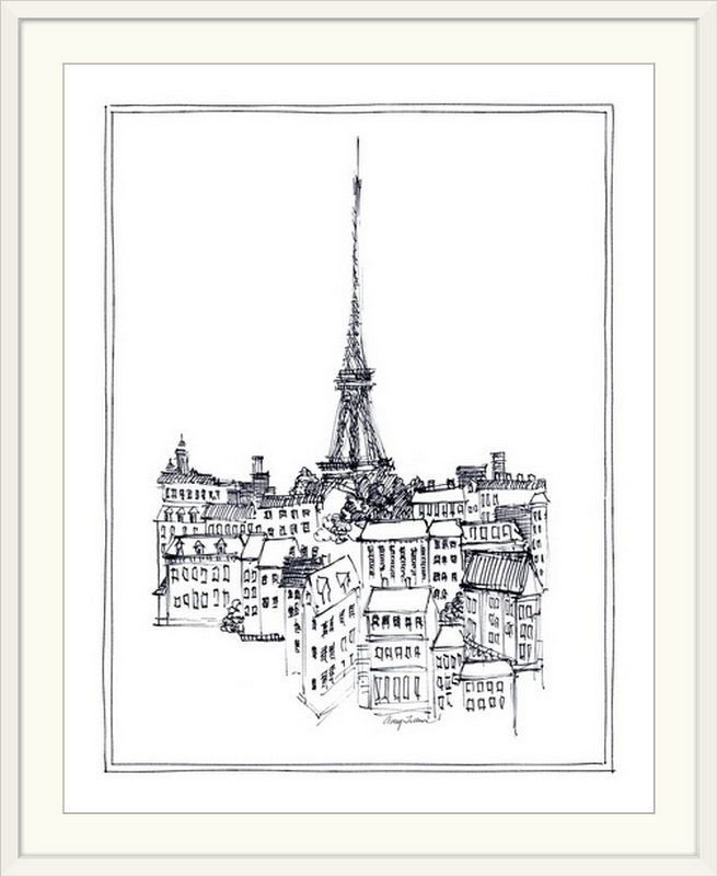 « eiffel tour eiffel », impression Avery Tillmon, H 28 po x l 24 po x P 1 po, Cadre blanc