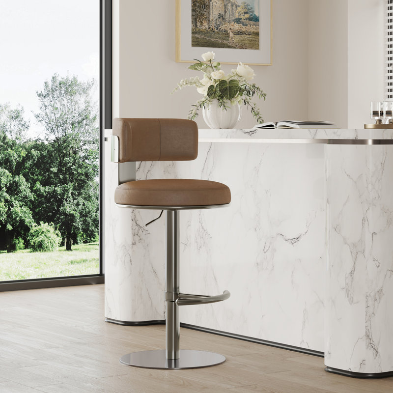Tabouret pivotant à hauteur réglable, Noir élégant, Noir élégant