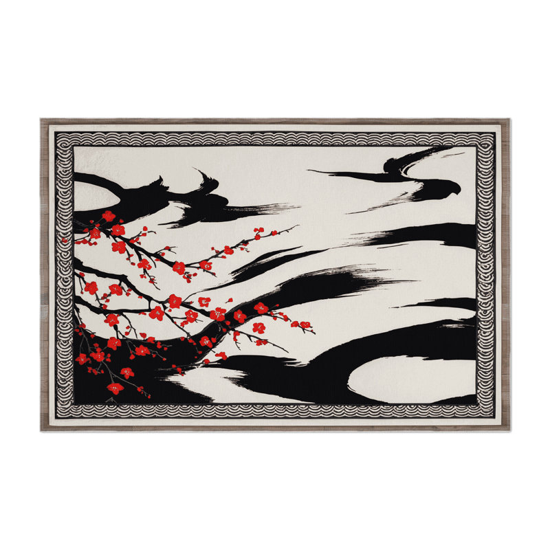 Crimson Tides Indoor And Outdoor Area Rug, Rectangle 9' x 12'