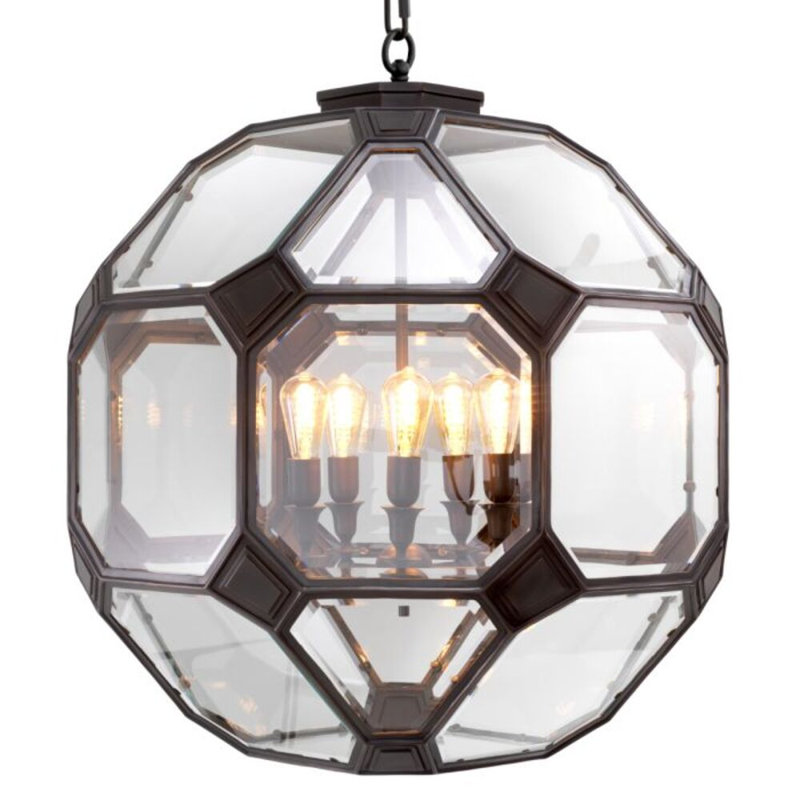 CDJ Lantern Olympia bronze highlight finish, 36.22" H x 31.5" W x 31.5" D, 5