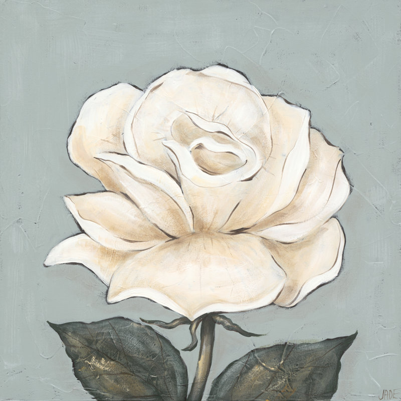 One Tan Rose by Jade Reynolds - Wrapped Canvas Painting, 51cm H x 51cm W
