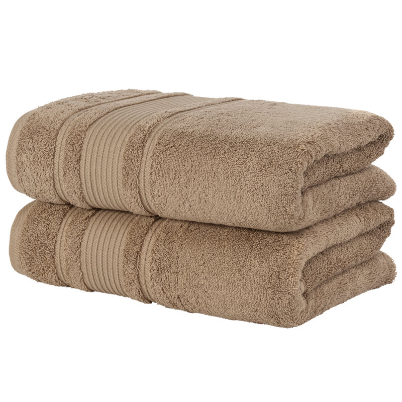 Personnalisez vos serviettes avec des broderies: noms, monogrammes, initiales. Ensemble de serviettes de bain 2 pièces, Brun