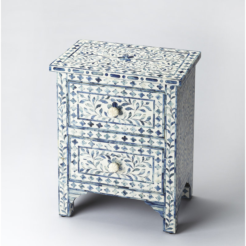 Vivienne 2 Drawer Accent Chest, Blue