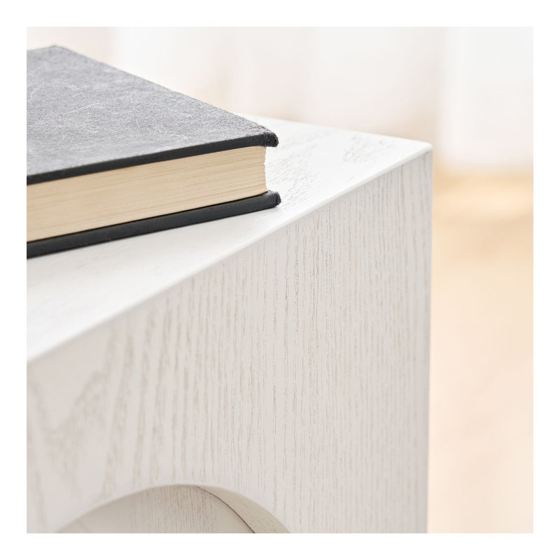 Table d'appoint carrée 15,74 po, Blanc