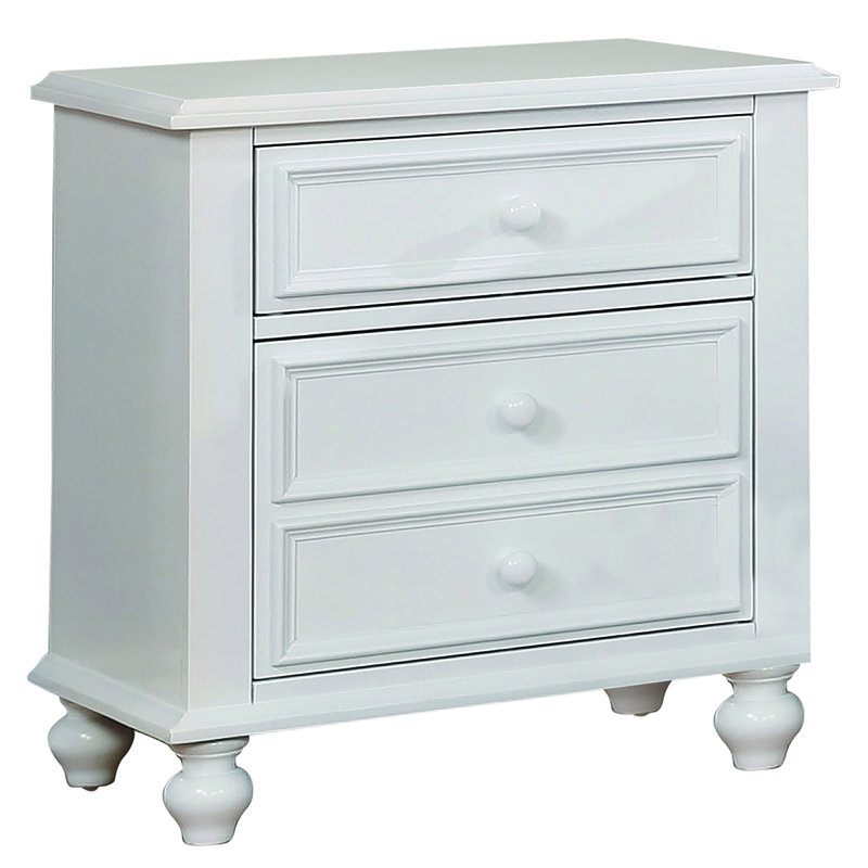Table de chevet 2 tiroirs Kemel, Blanc