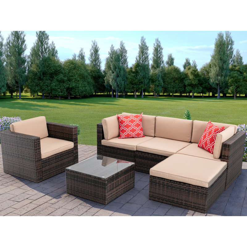 Buitron 4 - Person Patio Conversation Set with Cushions, Beige