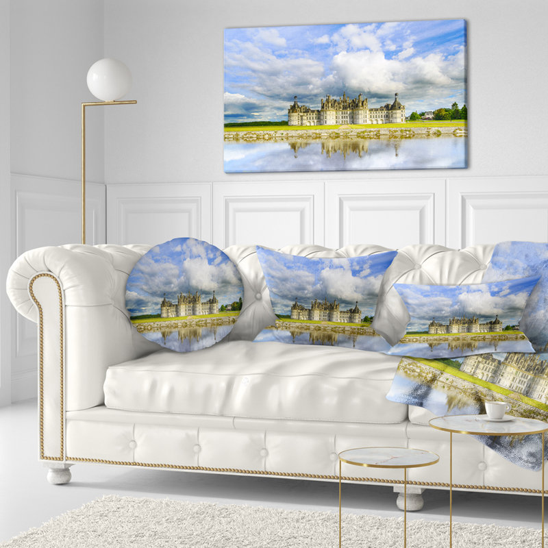 Coussin lombaire castle et réfléchissant mer shore chateau de chambord