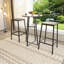 Ensemble de table de bar haute de style industriel avec tablette de rangement et tabourets sans dossier