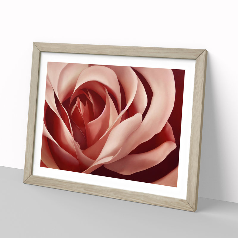 Unforgettable Rose Flower - Framed Print, 34cm H x 46cm W x 2cm D, Oak