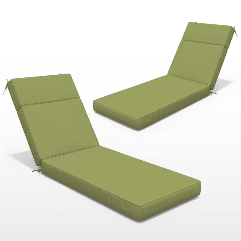 Outdoor 4'' Chaise Lounge Cushions Lounge Chair Cushions 26" W X 80" L, Pea Green