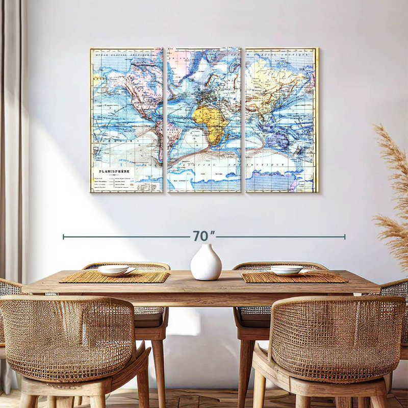 Aletra Planisphere Old Map, 36" H x 57" W