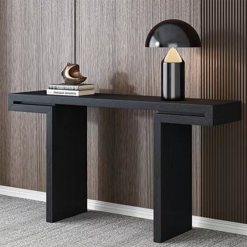 Modern minimalist Italian-style console table, 29.5" H x 55" W x 13.7" D, Black