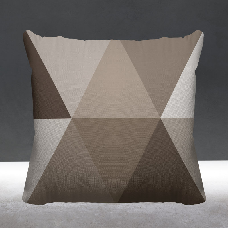 Coussin décoratif intérieur / extérieur Isla, L 19 po x H 19 po, Géométrique beige 1