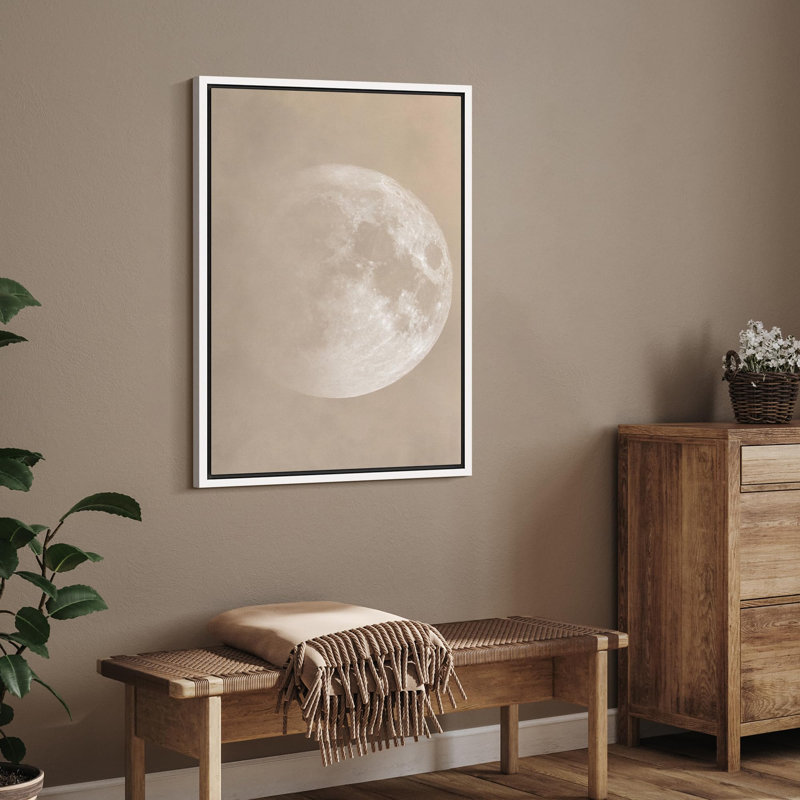 «Lunar Moon Minimalist Full Moon Phase» sur, Blanc, H 36 po x l 24 po
