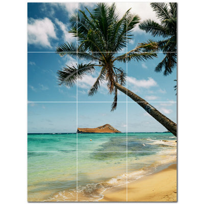 Murale en céramique satinée 6 "x 6" Beach Photo