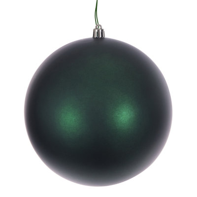 4" Midnight Green Matte Seamless Ball UV Drilled. Includes 6 ornaments per box.