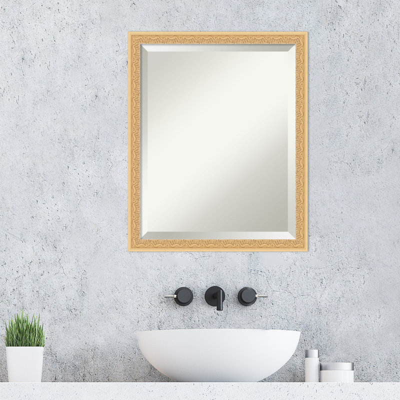 Miroir mural de salle de bain Bethany, 22 po x 18 po, Doré