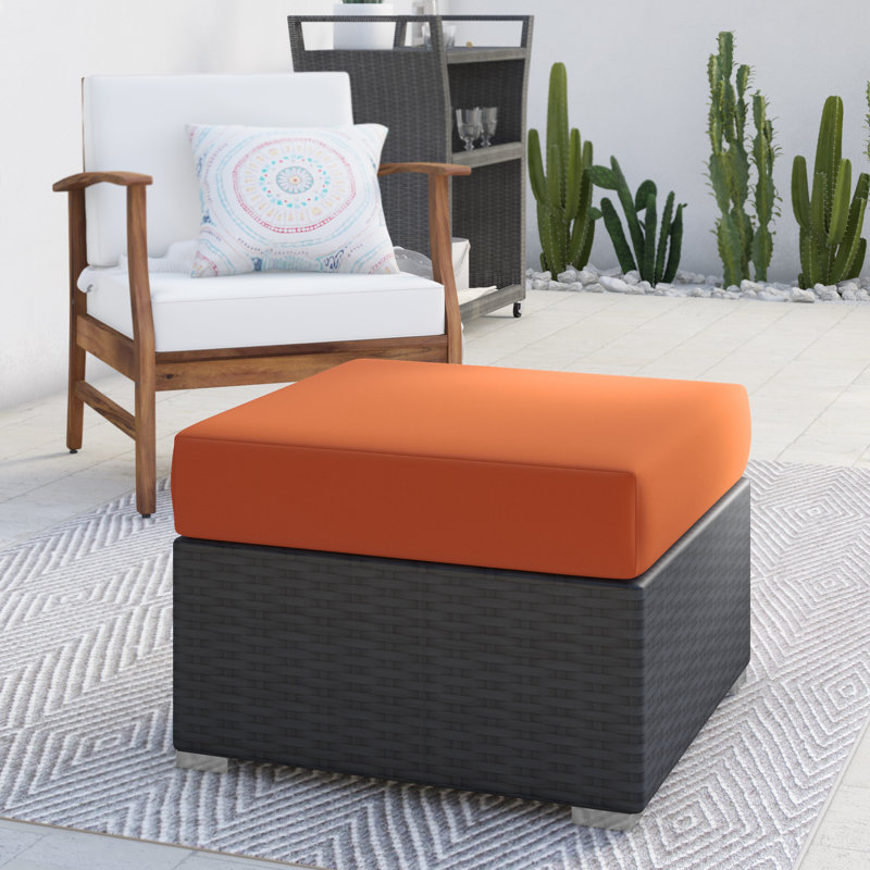 Sojourn Outdoor Ottoman with Sunbrella Cushion, Canvas Tuscan Sunbrella Canvas