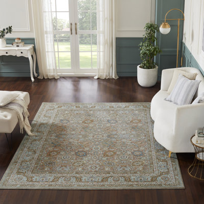 Grandeur Rose Taupe Medallion Area Rug