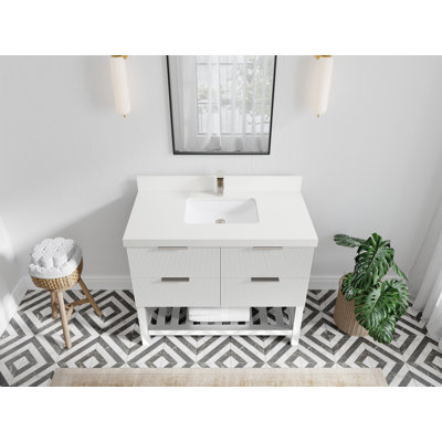 Catalina 42'' Single Bathroom Vanity with Quartz Top