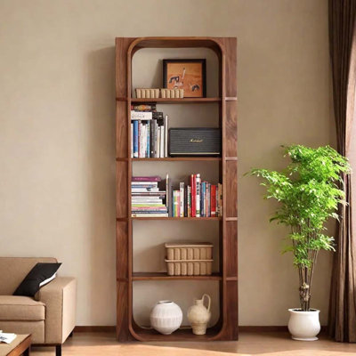 Floor standing solid wood bookcase