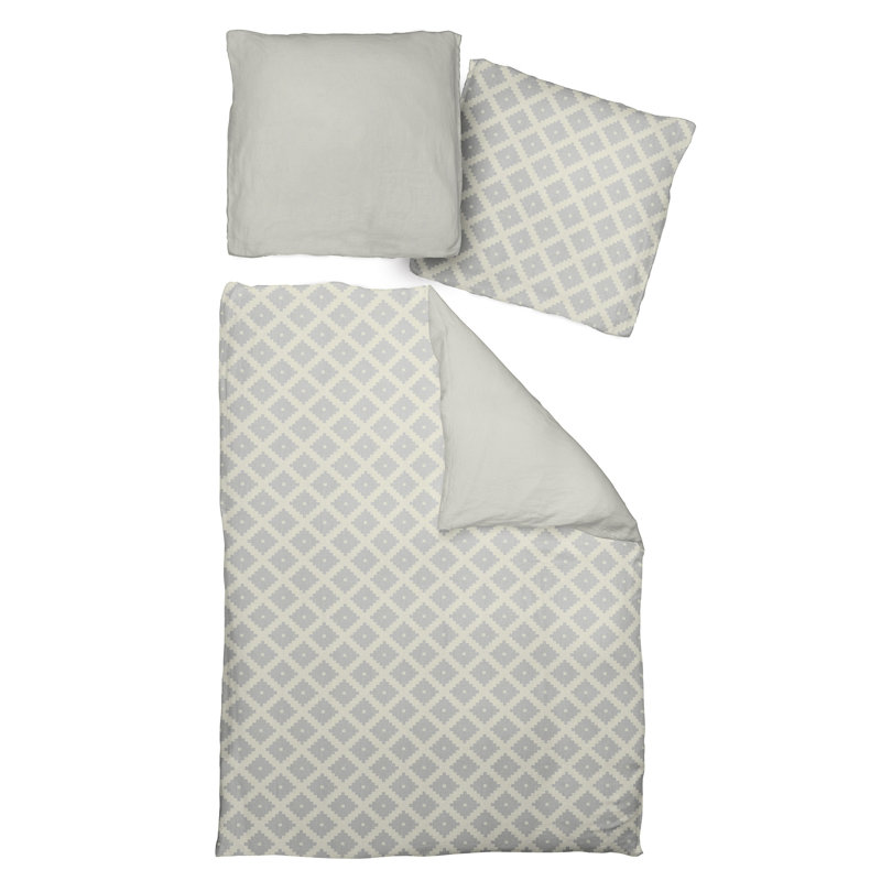 Esteban Geometric Shapes Duvet Cover Set with Pillowcases Included, Single - 1 Pillowcase (80 x 80 cm), Grey