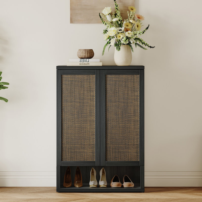 Armoire à chaussures Consiglia Boho, Chêne minuit, 1