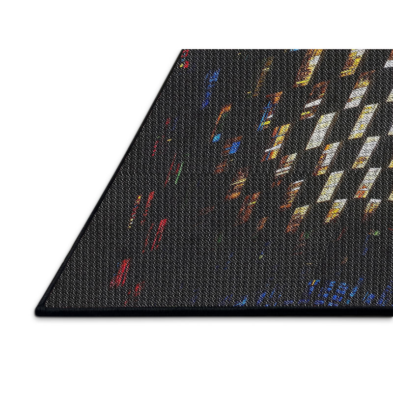Tapis noir à motif géométrique Kaine, Rectangle 8 pi x 12 pi