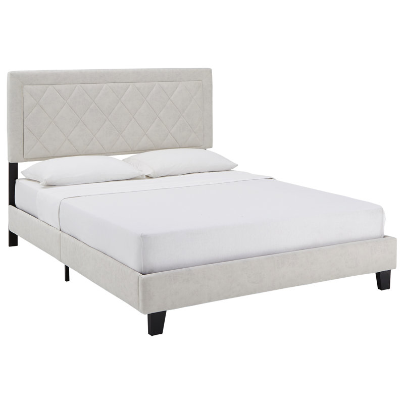 Aguadilla Upholstered Platform Bed, Creamy White, Queen