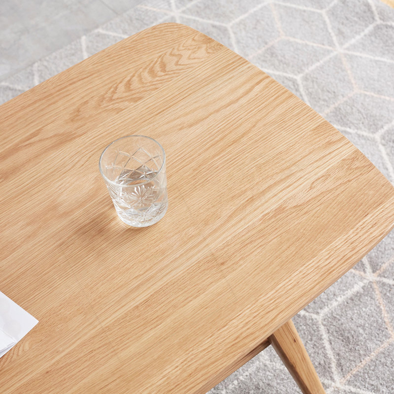 Table basse à 2 niveaux en bois massif, 31.5, Chêne